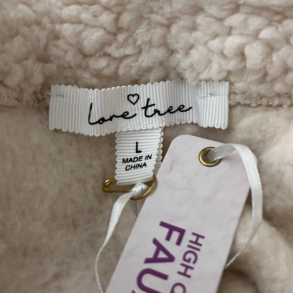 Love Tree Shirt Womens Large Cream Ivory Fleece Sweatshirt‎ Neutral Minimalist